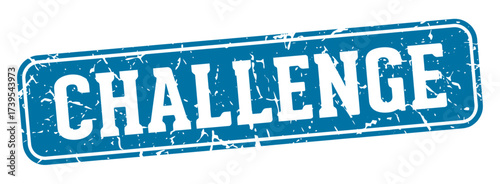 challenge rectangular sign. challenge stamp