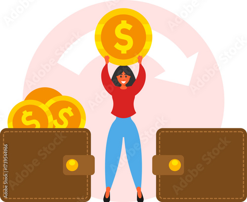 Money Transfer Vector Illustration