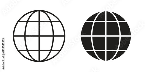 Globe icon outline illustration sign