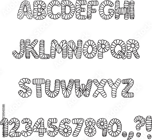Pebble balancing stone zen  Alphabet Lettering ABC Text Font