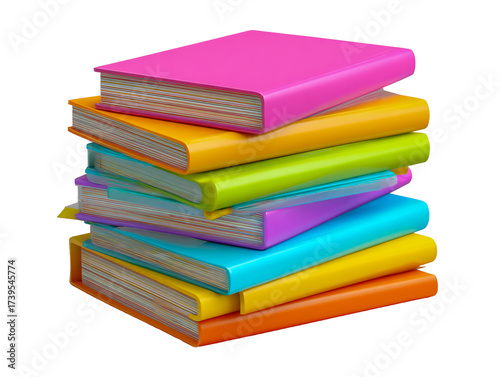 Wallpaper Mural Stack of colorful open books with pages visible isolated on transparent background Torontodigital.ca