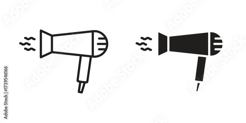 Hair dryer icon outline illustration sign