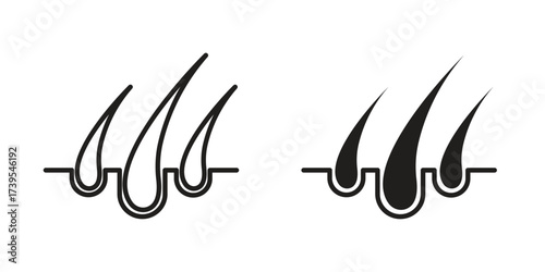Hair icon outline illustration sign