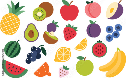 Vibrant assortment of colorful summer fruits like pineapple, watermelon, and berries create a fresh and healthy lifestyle vibe for delicious recipes