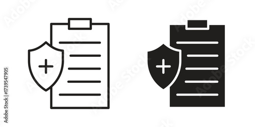 Health insurance icon outline illustration sign