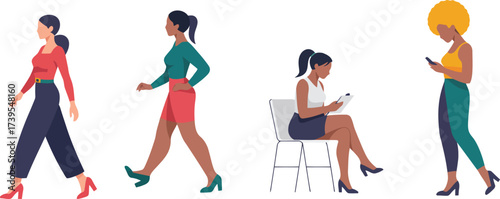 Diverse young women in modern fashion showing professional ambition and confidence ready for success in business and career advancement today
