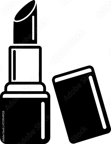 Lipstick icon. Makeup and beauty product for woman applying cosmetics. Vector symbol for mobile app, web design, cosmetic brand, shop