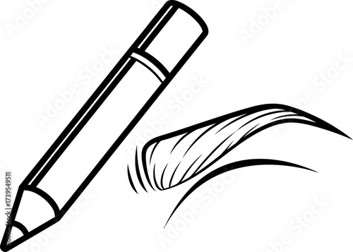 Eyebrow pencil vector icon for makeup, cosmetological procedure, beauty salon, facial care, cosmetics shop, personal hygiene concept