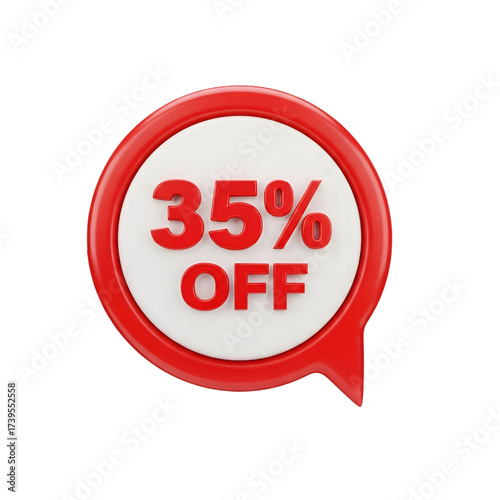 35 off discount tag isolated on transparent background
