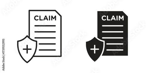 Insurance Claim icon outline illustration sign