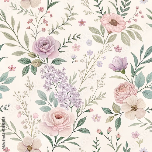 seamless pattern with flowers