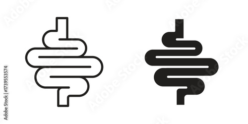 Intestines icon outline illustration sign
