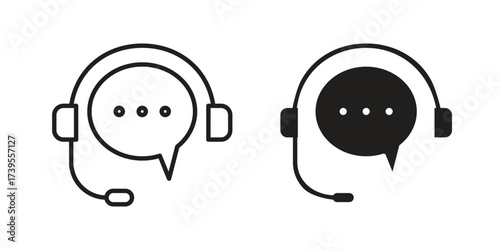 Live chat icon outline illustration sign
