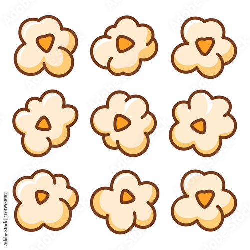 Vector art of popcorn pattern, a delicious snack for movie time