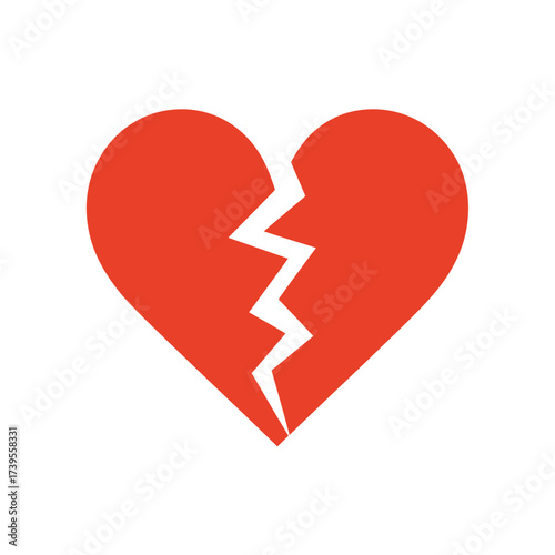 Vector art of broken heart, symbol of love and heartbreak