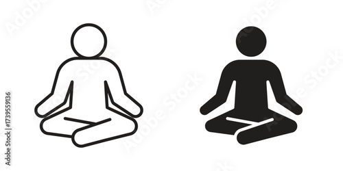 Meditation icon outline illustration sign