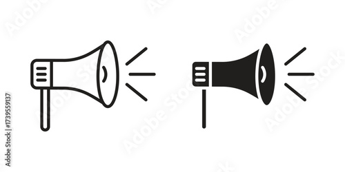 Megaphone icon outline illustration sign