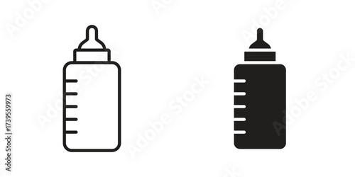 Milk bottle icon outline illustration sign
