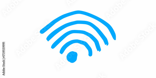 Blue wifi signal icon symbol illustration for wireless connection use