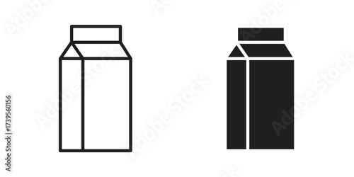 Milk carton icon outline illustration sign