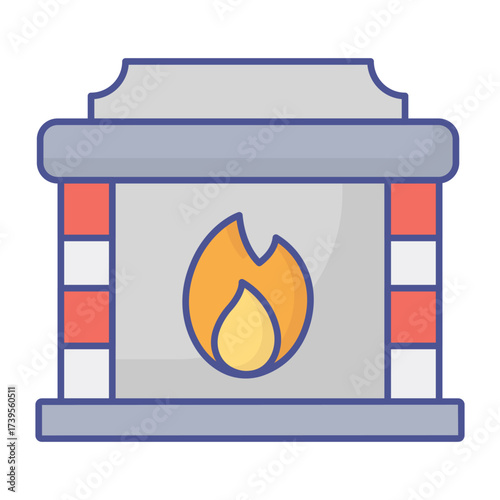 Furnace Vector icon which can easily modify or edit