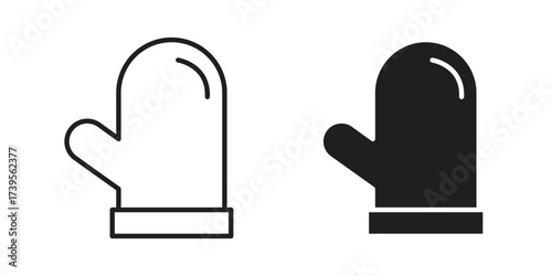Oven mitt icon outline illustration sign