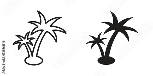 Palm tree icon outline illustration sign