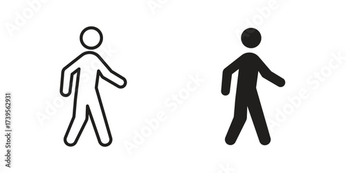 Pedestrian icon outline illustration sign
