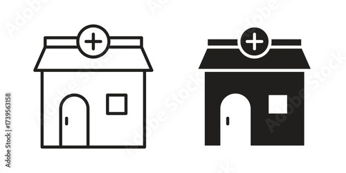 Pharmacy icon outline illustration sign