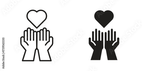 Philanthropy icon outline illustration sign