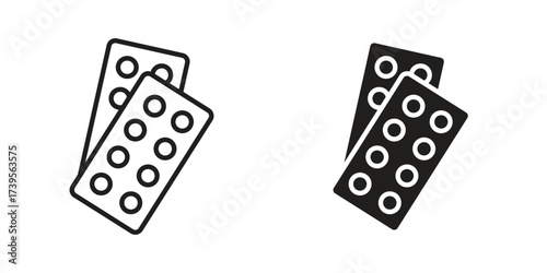 Pill blister outline illustration sign icon outline illustration sign