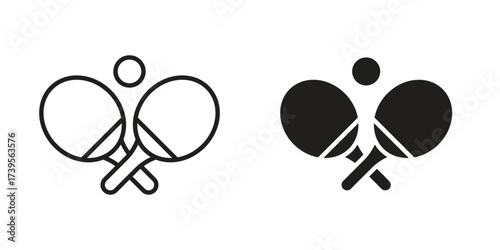 Ping pong icon outline illustration sign