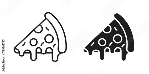 Pizza icon outline illustration sign