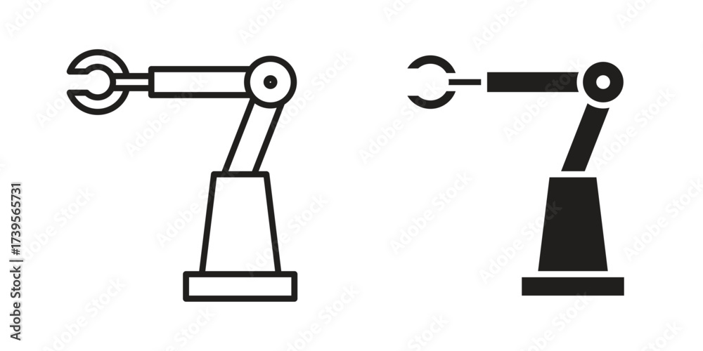 Fototapeta premium Robot arm icon outline illustration sign