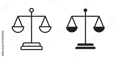 Scales icon outline illustration sign