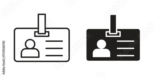 Security badge icon outline illustration sign