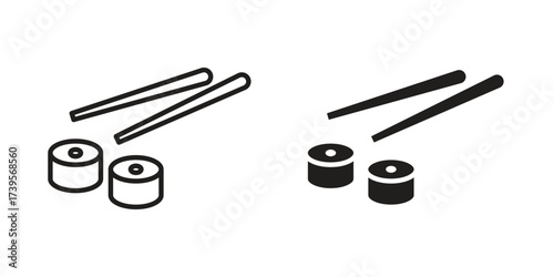 Sushi icon outline illustration sign