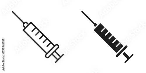 Syringe injection icon outline illustration sign