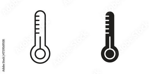 Thermometer icon outline illustration sign
