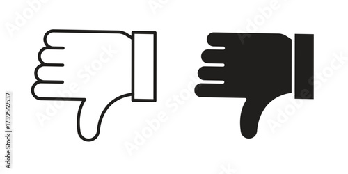 Thumbs down icon outline illustration sign