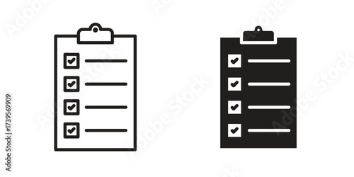Todo list icon outline illustration sign