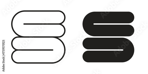 Towel icon outline illustration sign