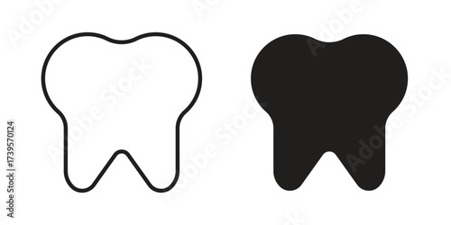 Tooth icon outline illustration sign
