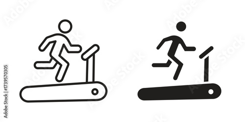 Treadmill icon outline illustration sign