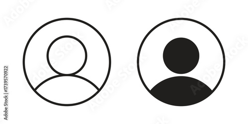 User icon outline illustration sign
