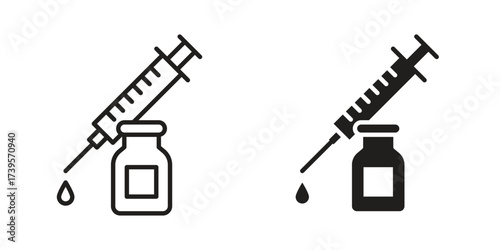 Vaccine vial icon outline illustration sign