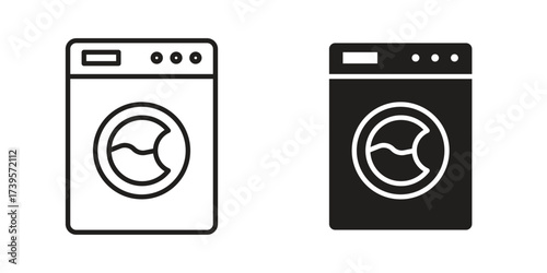 Washing machine icon outline illustration sign