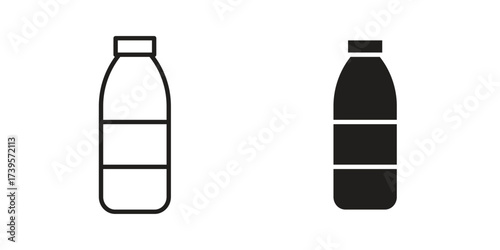 Water bottle icon outline illustration sign