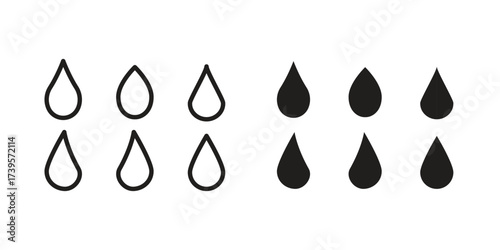 Water drop shape icon outline illustration sign
