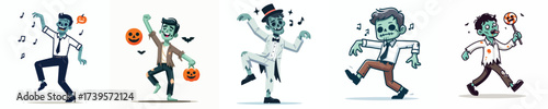 vector man costume zombie halloween party
